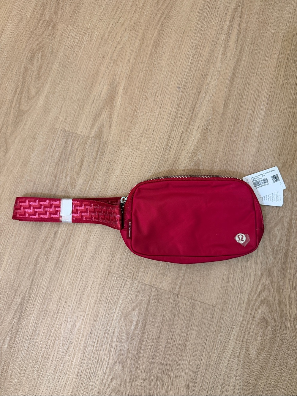 lululemon athletica Red Wristlet Pouch with Patterned Strap